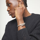 Bangle bracelet with intertwined organic shapes