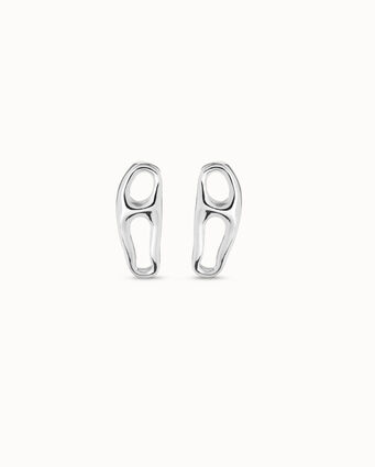 Sterling silver-plated link shaped earrings