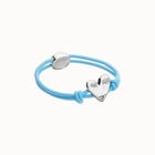 Blue elastic thread bracelet with heart