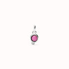 Charm placcato argento Sterling con pietra rosa.