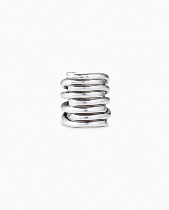 Sterling silver-plated stacking effect ring