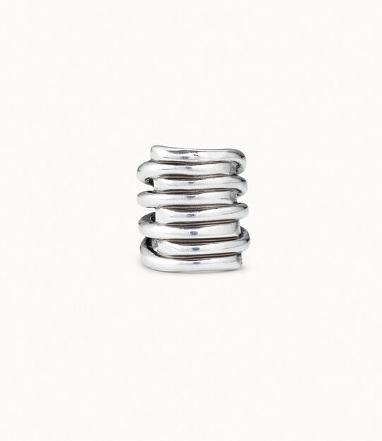 Sterling silver-plated stacking effect ring