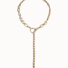 Collar largo ba&ntilde;ado en oro 18K de eslabones