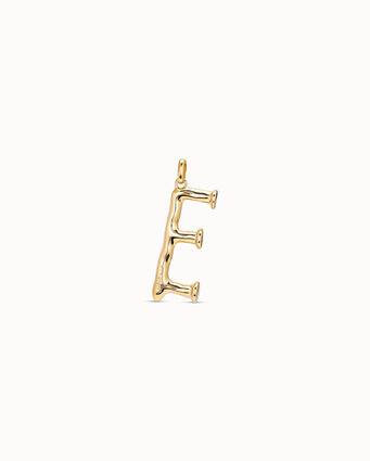 18K gold-plated letter E pendant