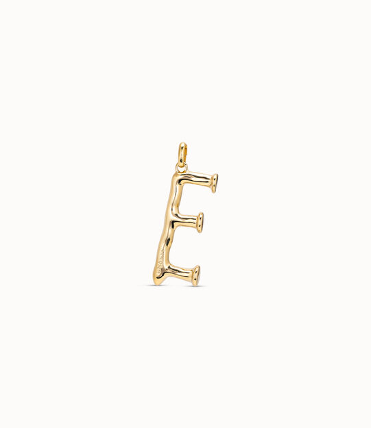 18K gold-plated letter E pendant