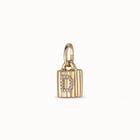 18K gold-plated padlock charm with topaz letter D
