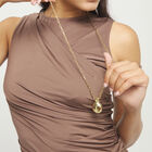 Collar largo ba&ntilde;ado en oro de 18 k con esfera grande