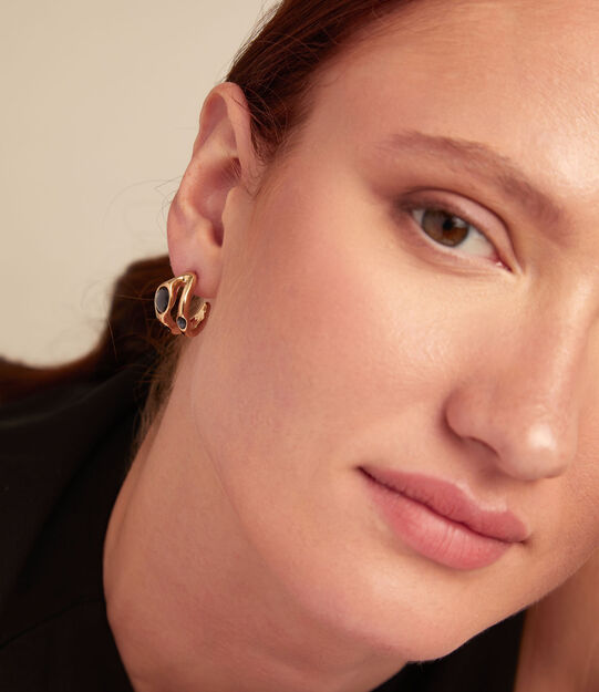 Orecchini A Cerchio Con 7 Pietre 0,49 Ct Con Brillanti - Spedizione E Reso Gratuito - Foto 6