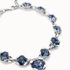 Necklace with 12 faceted blue crystals