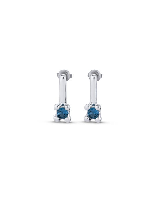 Drop earrings with blue cubic zirconia