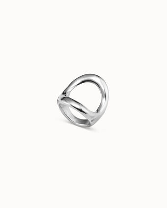 Anello placcato argento Sterling con ovale centrale grande