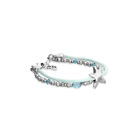 Turquoise silk thread and metal bracelet with starfish
