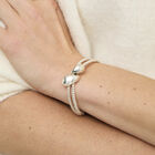Double-strand bracelet with lobster clasp and two drops