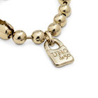 Beaded bracelet with a padlock charm