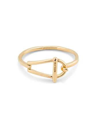 Rigid 18K gold-plated bracelet with medium sized link and inner spring