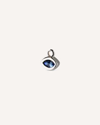 Charm de piercing bañado en plata de ley de ojo y un cristal