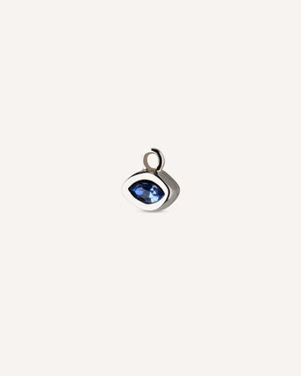 Charm a piercing placcato argento Sterling a forma di occhio e un cristallo