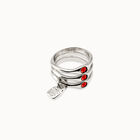 Triple ring with red crystals