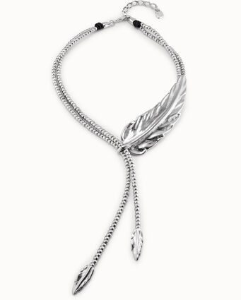 Collier long plaqué argent