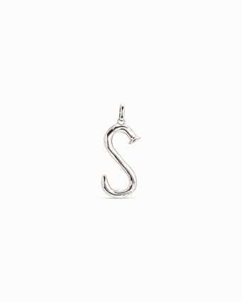 Sterling silver-plated letter S pendant