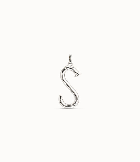 Sterling silver-plated letter S pendant
