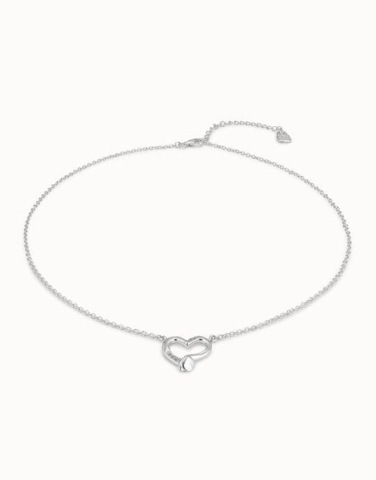 Cadena ba&ntilde;ada en plata de ley con colgante de coraz&oacute;n