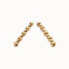 Pendientes largos ba&ntilde;ados en oro 18k con eslabones en forma de bolas