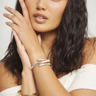 Bangle bracelet with three intertwined organic shapes