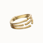 Bangle bracelet with multiple intertwined organic shapes