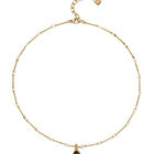Necklace with a grey drop-shaped faceted crystal
