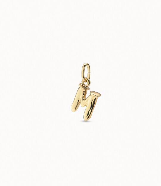 Medium M initial charm, Golden, large
