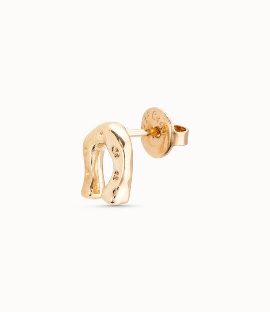 Horseshoe Single Stud Earring, Golden, large