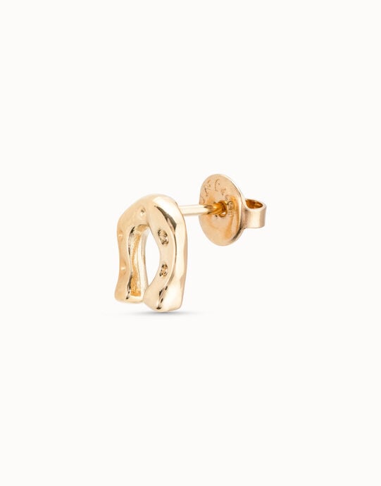 Horseshoe Single Stud Earring, Golden, large