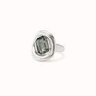 Ring mit grauem Kristall aus 925er Sterlingsilber