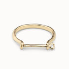 Bangle bracelet with a shackle shaped clasp
