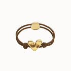 Brown elastic thread bracelet with heart