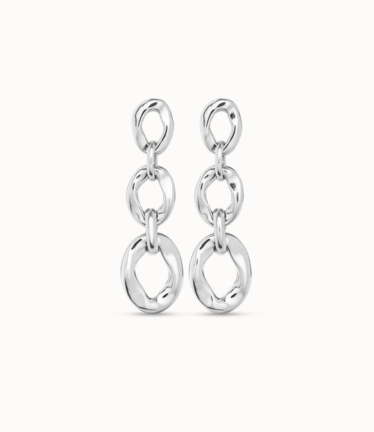 Sterling silver-plated earrings with 3 links