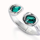 Pulsera r&iacute;gida ba&ntilde;ada en plata de ley y dos cristales verdes