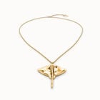 Long chain pendant necklace with manta ray