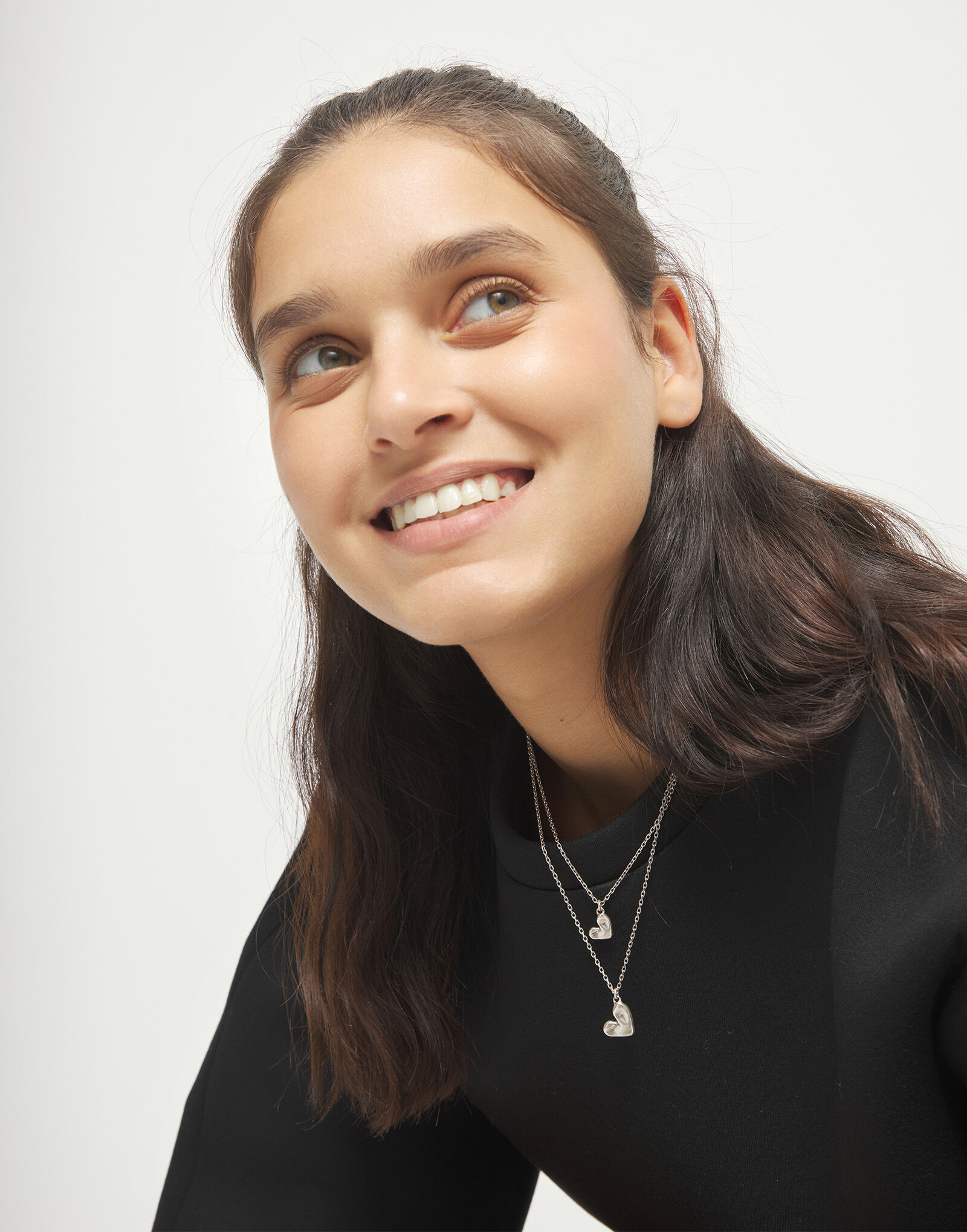 Long adjustable chain necklace with two hearts | UNOde50 Switzerland