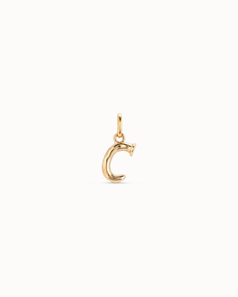 Charm placcato oro 18k a forma di lettera C