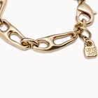 Pulsera ba&ntilde;ada en oro de 18 k de eslabones y cierre de mosquet&oacute;n