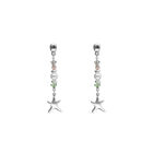 Long earrings with starfish and pearl