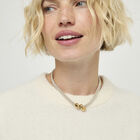 Multi-strand necklace with two intertwined drops