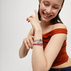 Double pink leather birthstone bracelet with eye