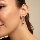Drop earrings with blue crystals