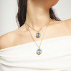 Double necklace with two rectangular faceted crystals