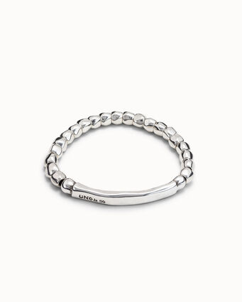 Sterling silver-plated elastic beads bracelet