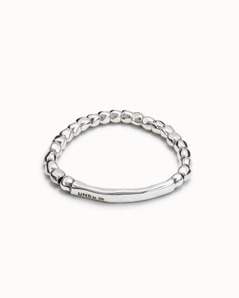 Pulsera elástica de bolitas bañada en plata de ley