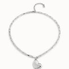 Link chain necklace with heart